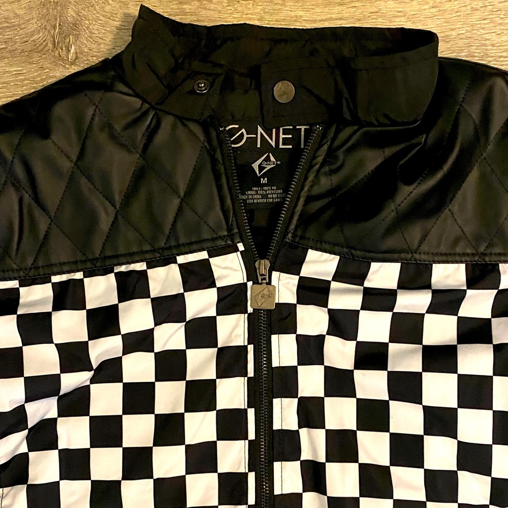 G-NET MENS CHECKER BOARD FULL ZIP JACKET MEDIUM